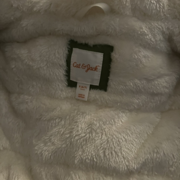 Girls' Solid Parka Jacket - Cat & Jack olive size 6-7 Nwot - Picture 7 of 7